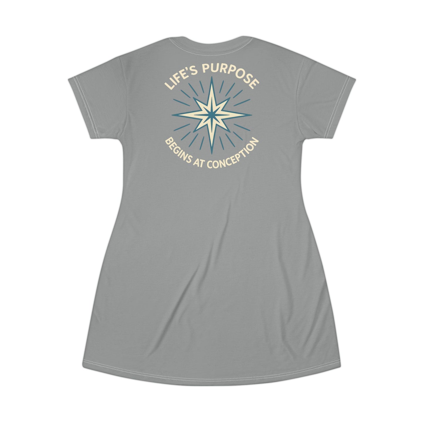 "Life's Purpose Begins at Conception #01", T-Shirt Dress (Techile)
