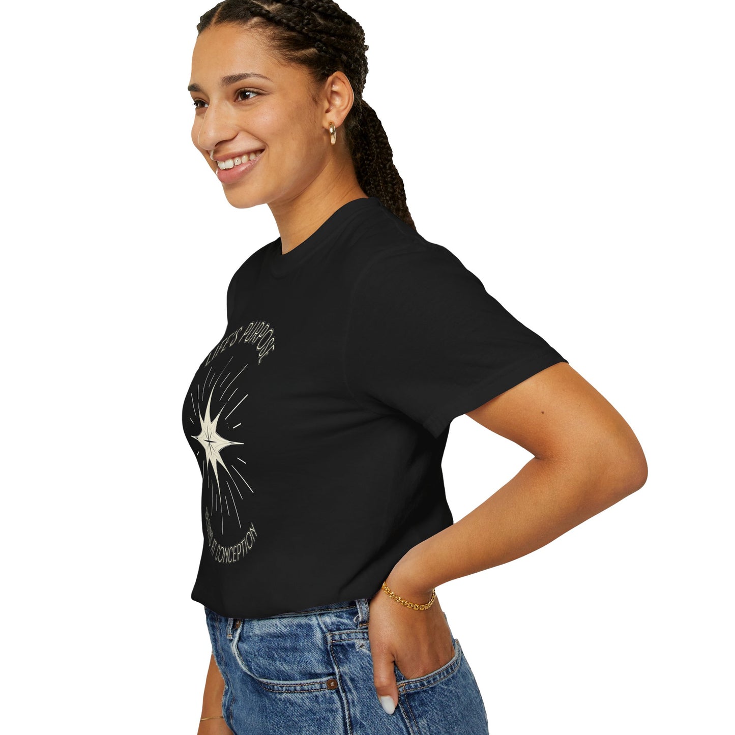 "Life's Purpose Begins at Conception", Unisex T-shirt
