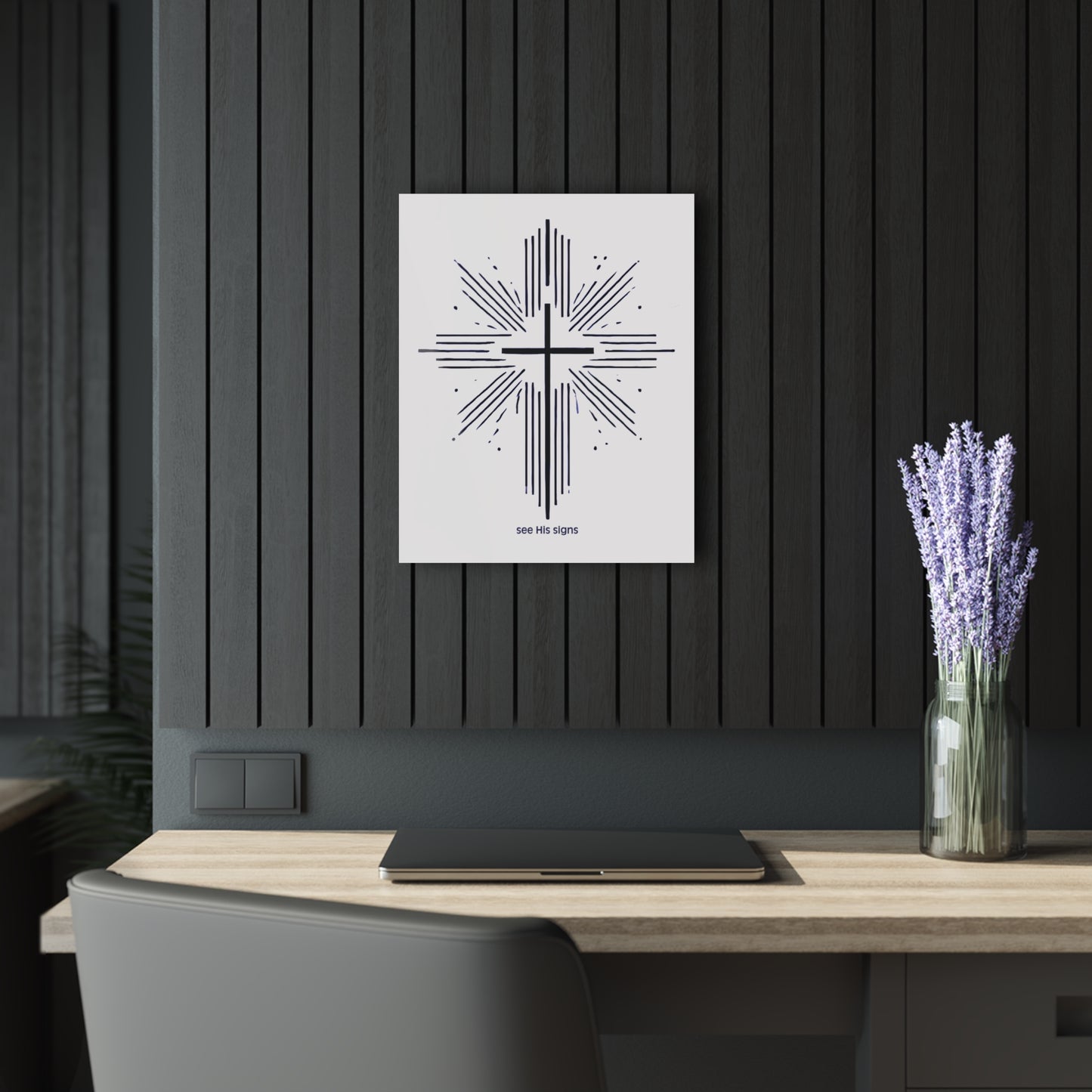 "See His Signs", Acrylic Wall Print (French Cleat Hanging) (Alabaster White)