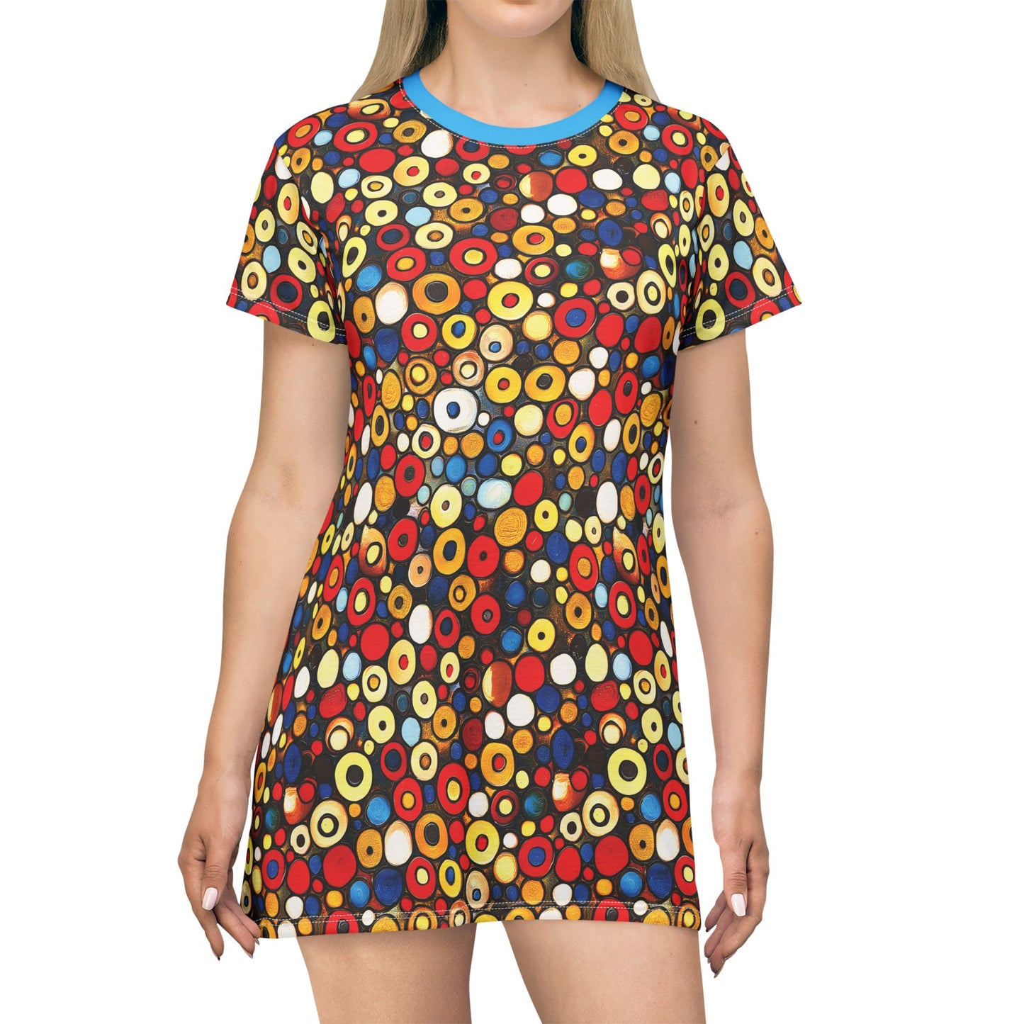 "Bits and Bobs", T-Shirt Dress (Mediterranean Blue Collar)