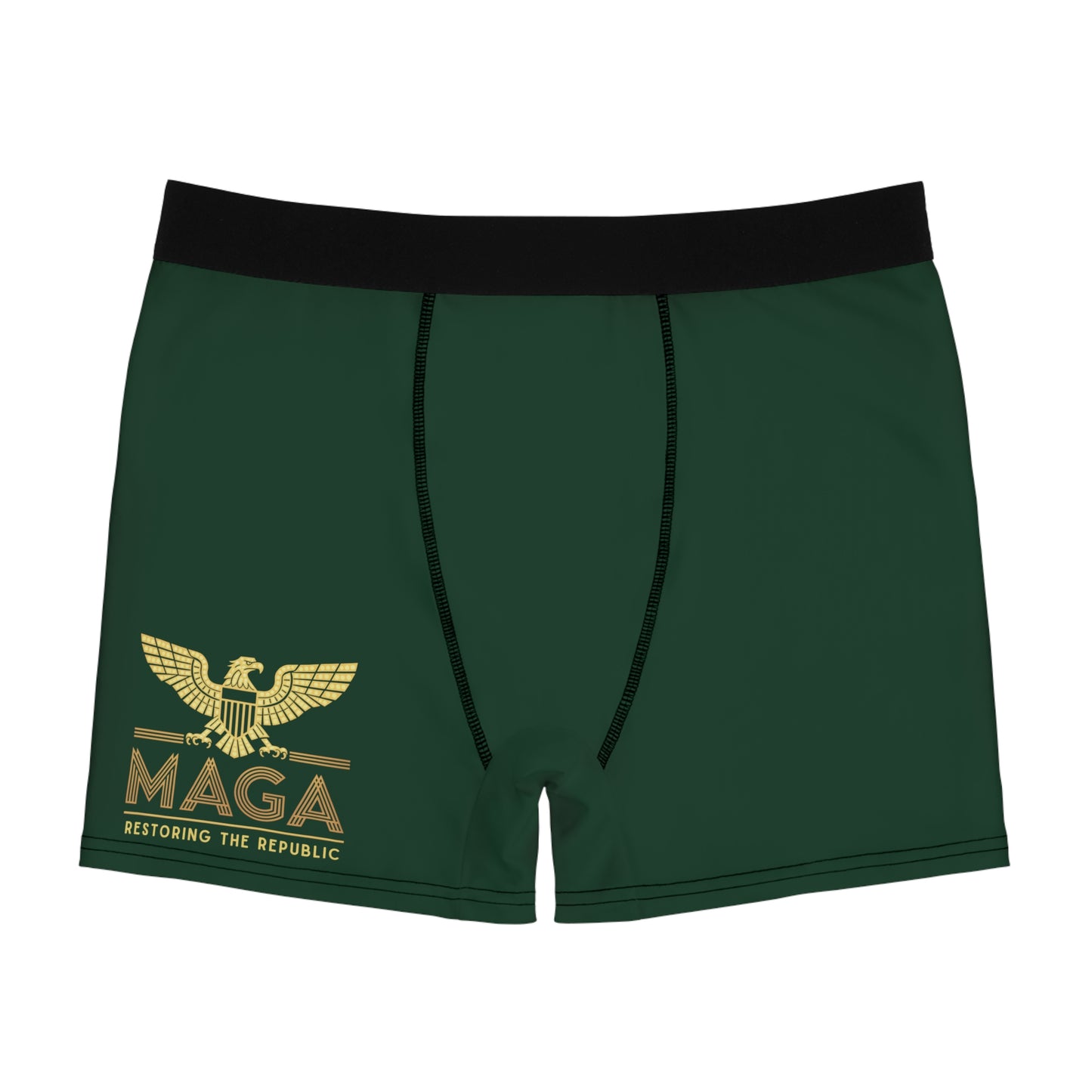 "MAGA - Restoring the Republic", Men's Boxer Briefs (Monsoon Green)