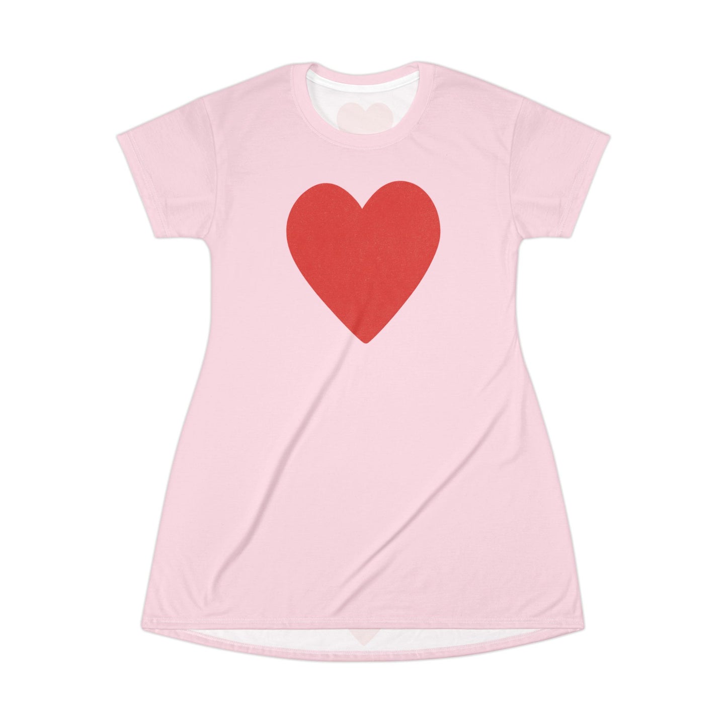 "Big Heart", T-Shirt Dress (Piggy Pink)