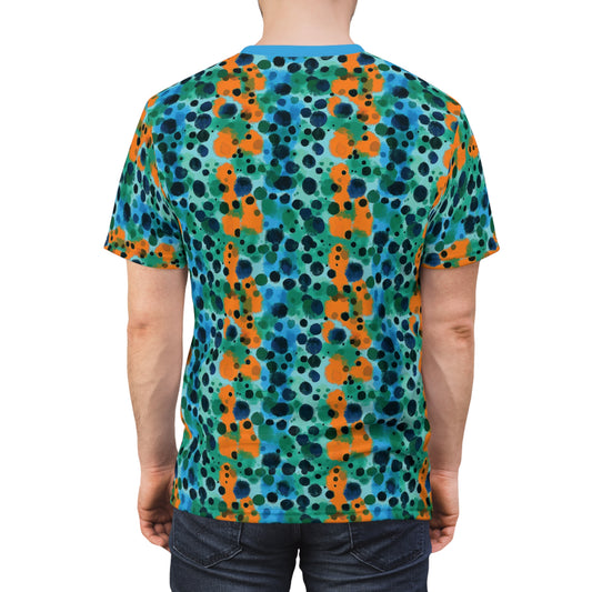 "Midnight Coral", Unisex Tee (Coral Sea Blue)