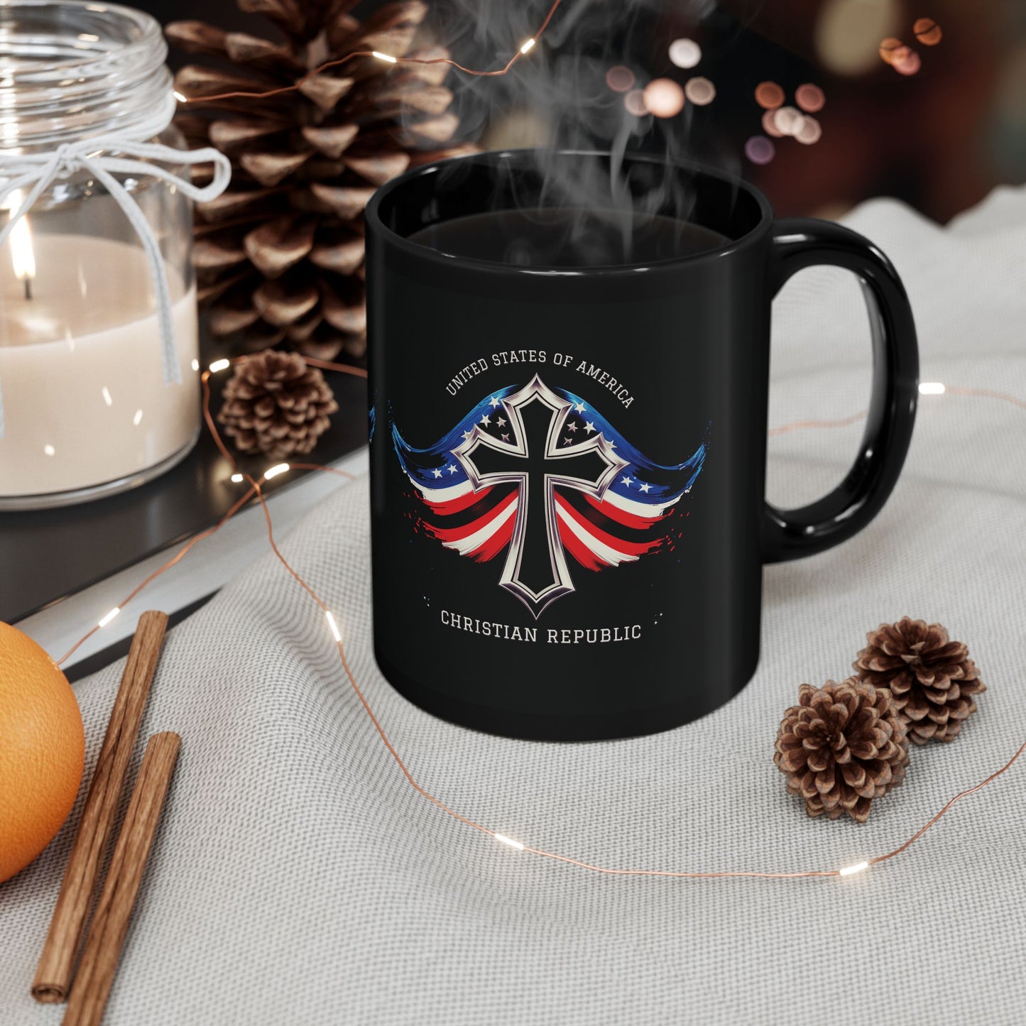 "USA Christian Republic" #05, Black Mug (11oz & 15oz)