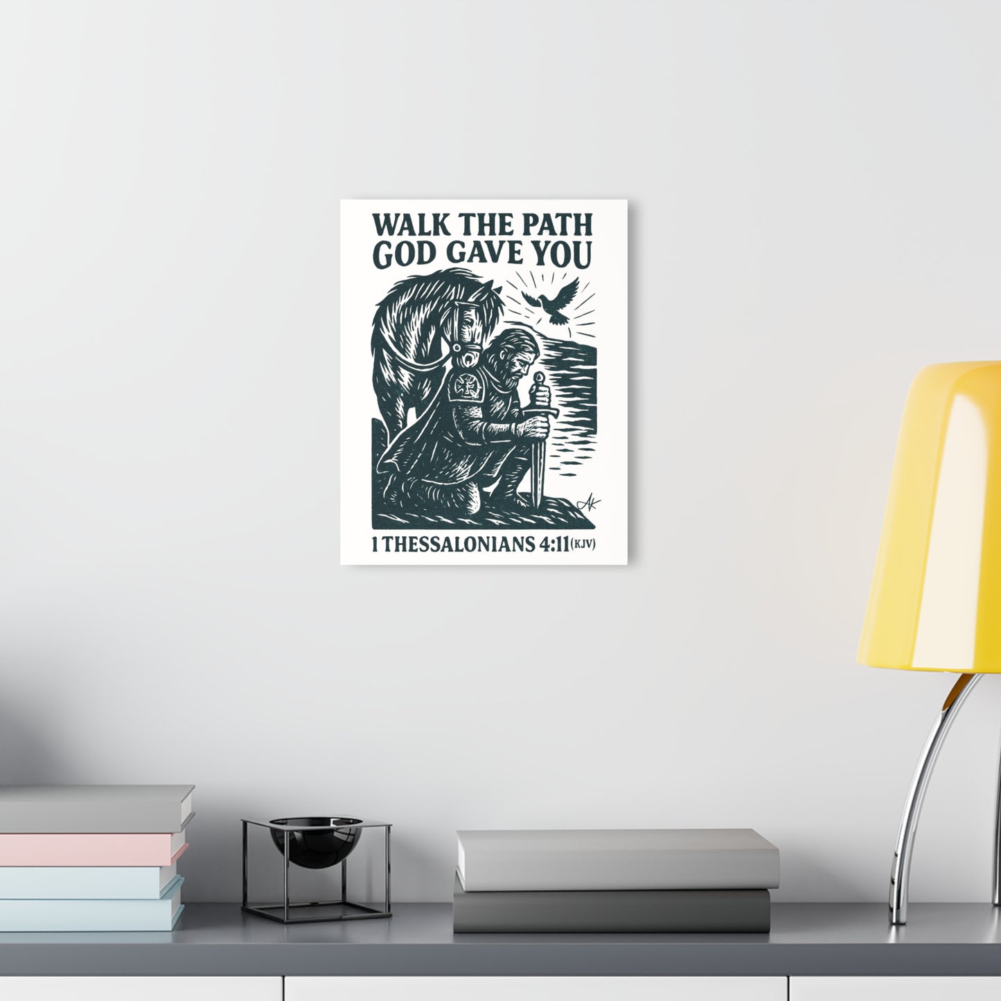 "1 Thessalonians 4:11 (KJV)", Acrylic Wall Prints (French Cleat Hanging) (Porcelain White)