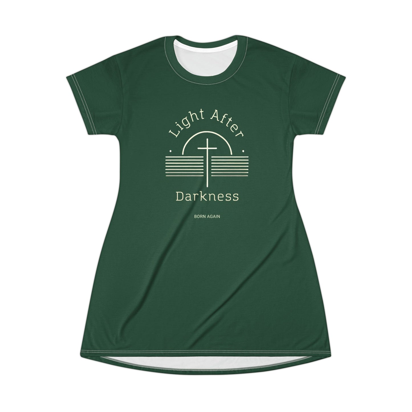 "Light After Darkness - Born Again", T-Shirt Dress (Evergreen)