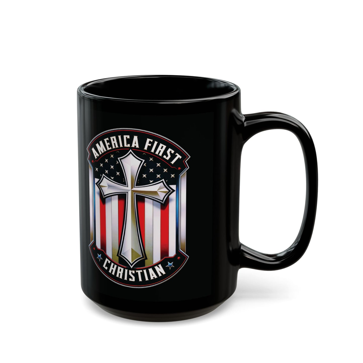 "America First Christian" #01, Black Mug (11oz & 15oz)