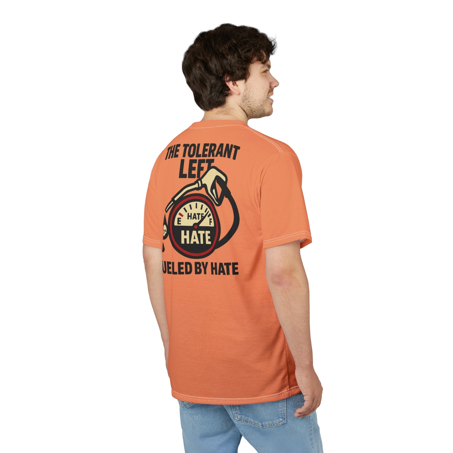 "The Tolerant Left", Unisex T-shirt (Atomic Tangerine)