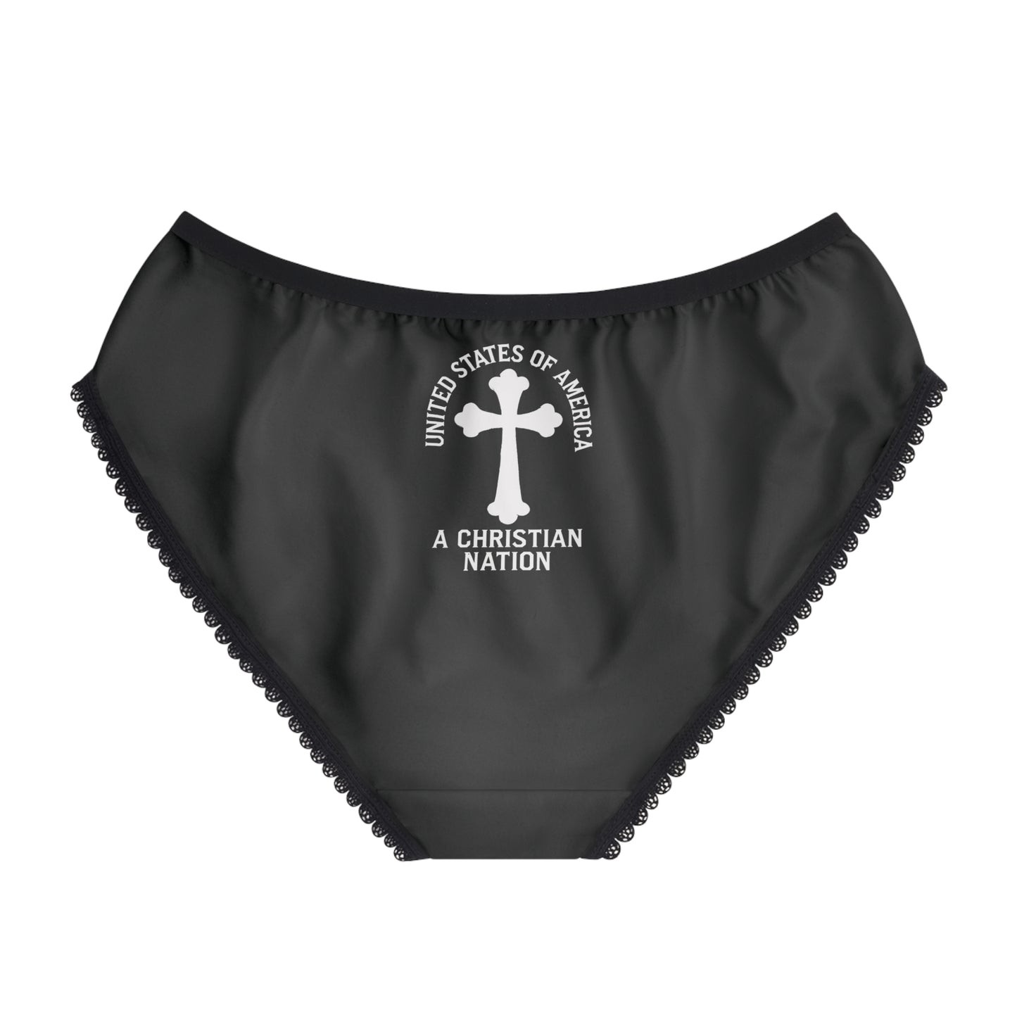 "USA - A Christian Nation" #04, Women's Briefs (Void Black)