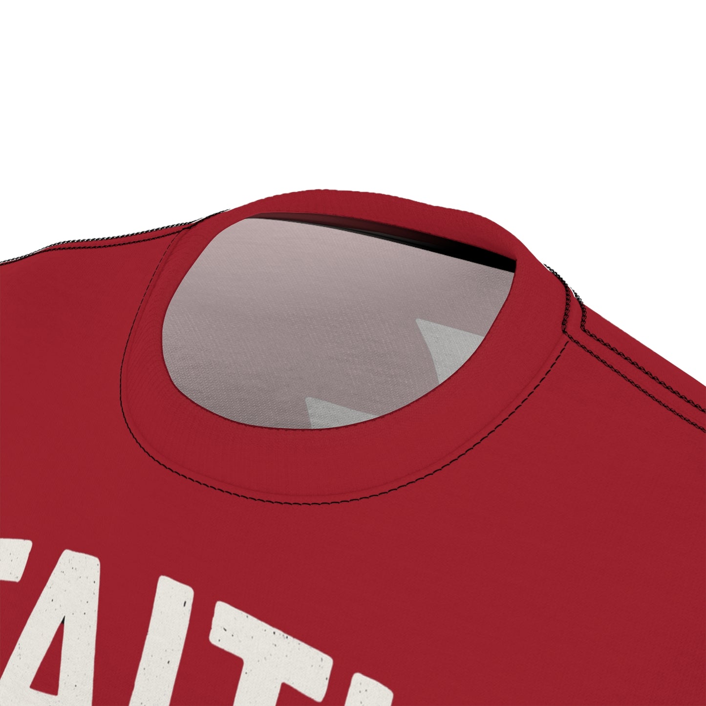 "Faith Overcomes Fear", Unisex Tee (Cherry Red)