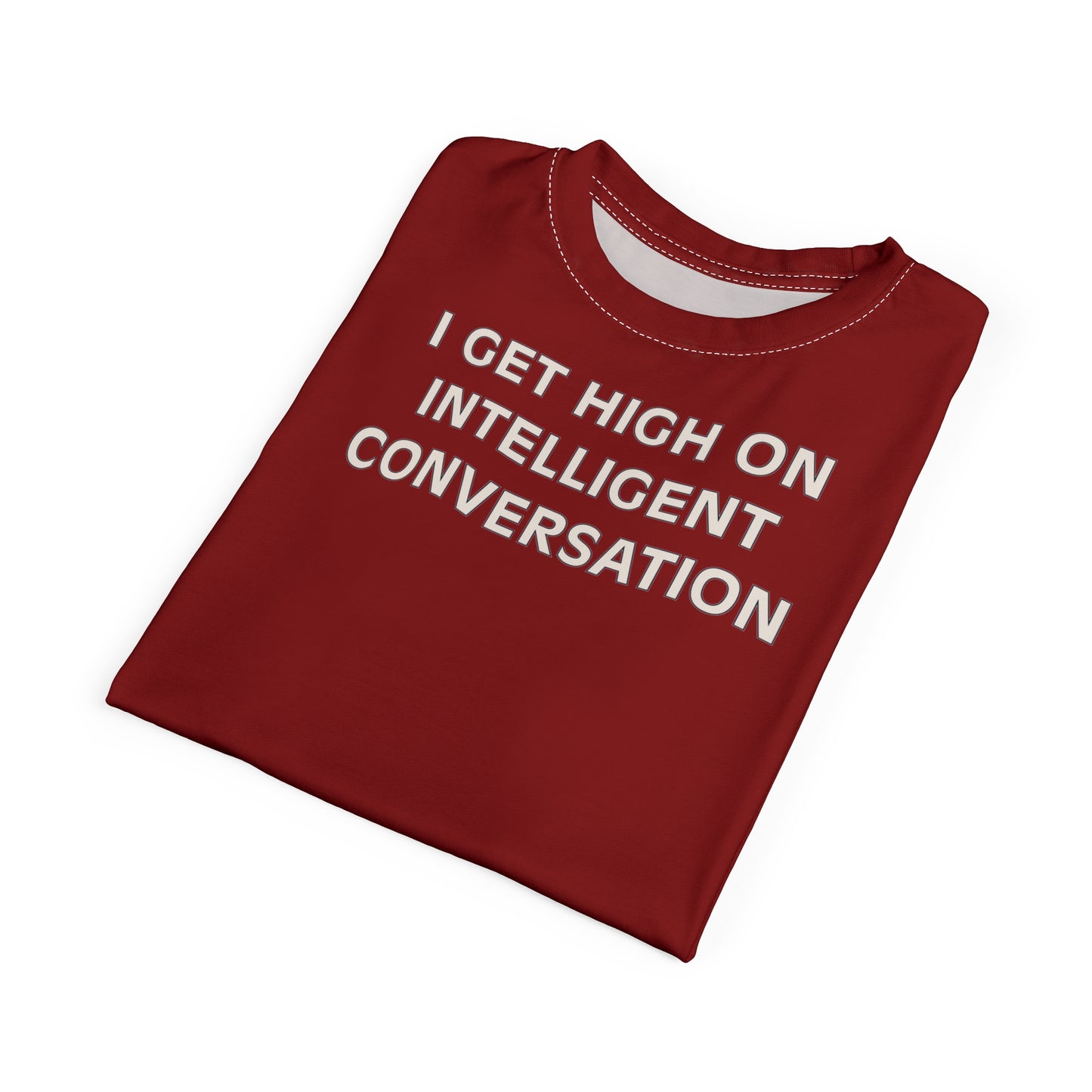 "Intelligent Conversation", Unisex T-shirt (Tanist Red)