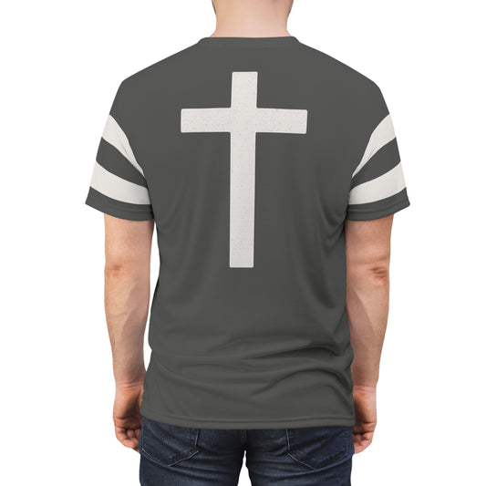 "Faith Overcomes Fear", Unisex Tee (Panzer Grey)