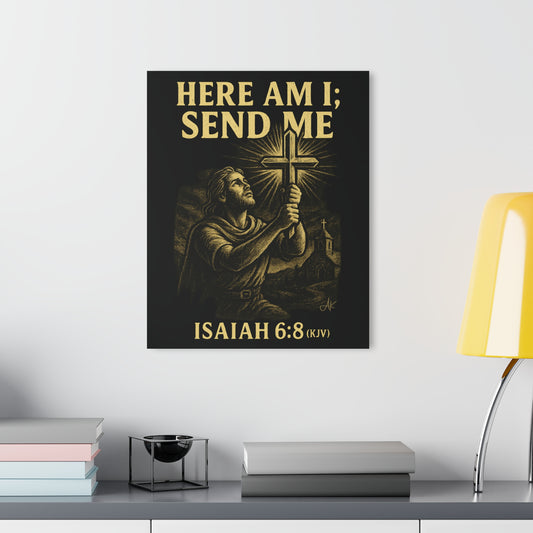 "Isaiah 6:8 (KJV)", Acrylic Wall Prints (French Cleat Hanging) (Shadow Black)