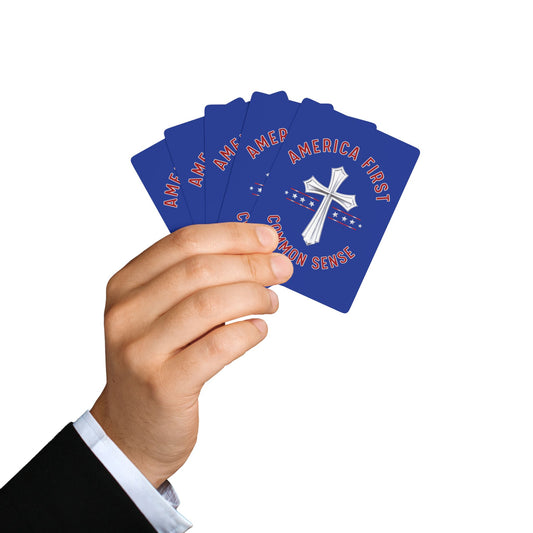 "America First - Common Sense", Political Playing Cards (Patriot Blue)