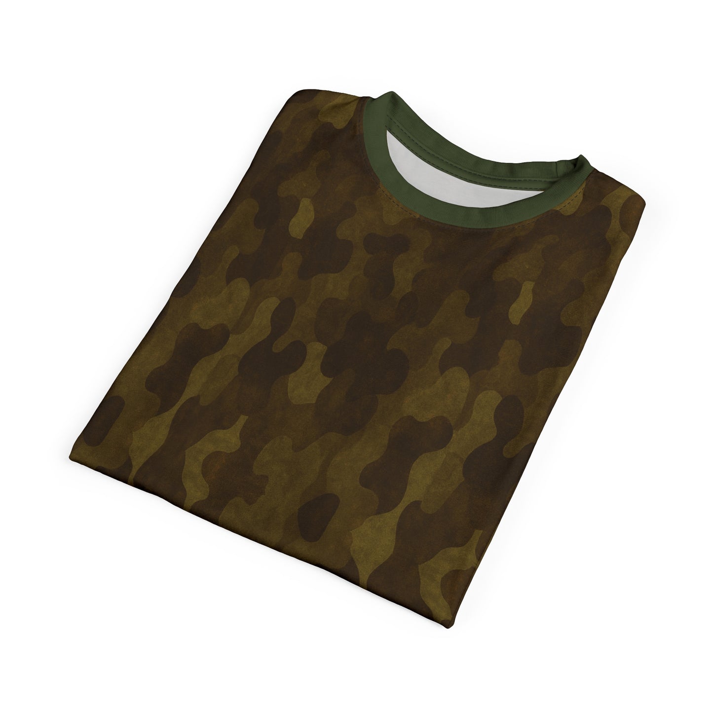 "Swamp Recon Camouflage", Unisex Tee (Fen Moss Green Collar)