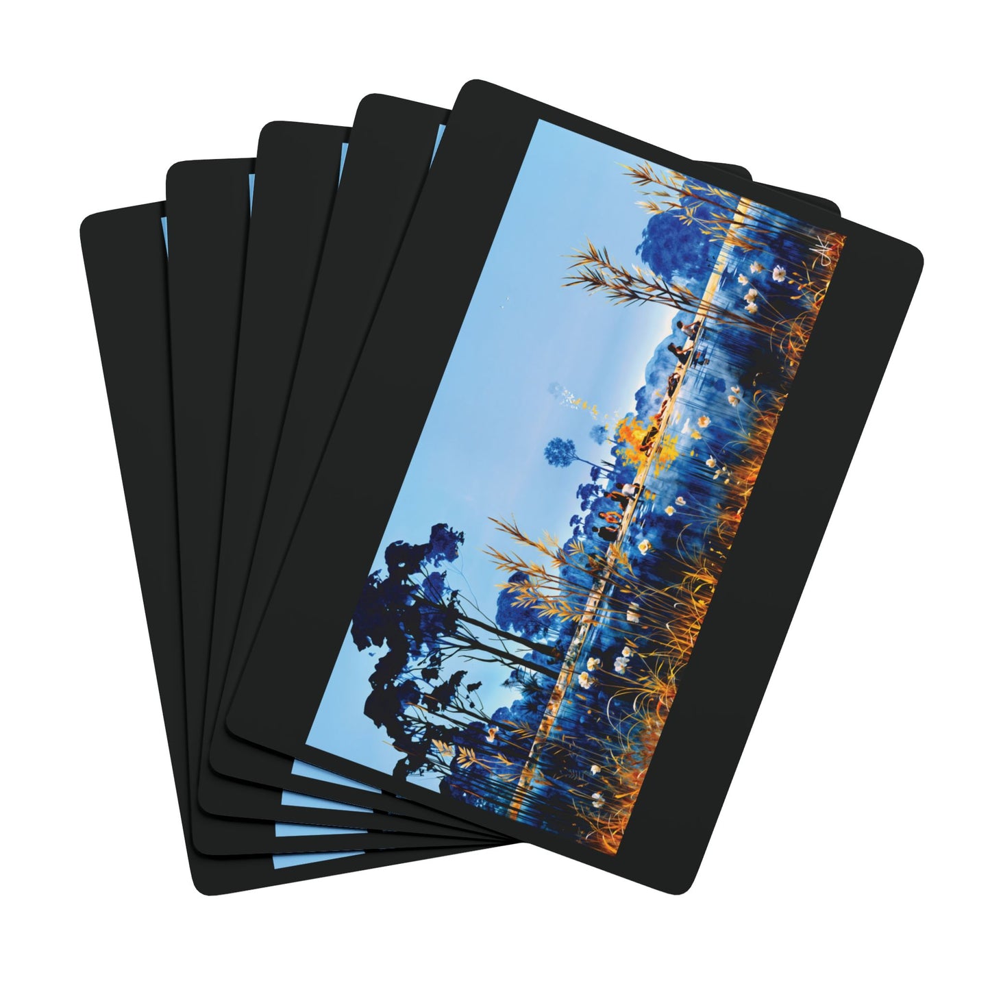 "Billabong Chat", Fine Art Playing Cards (Void Black)