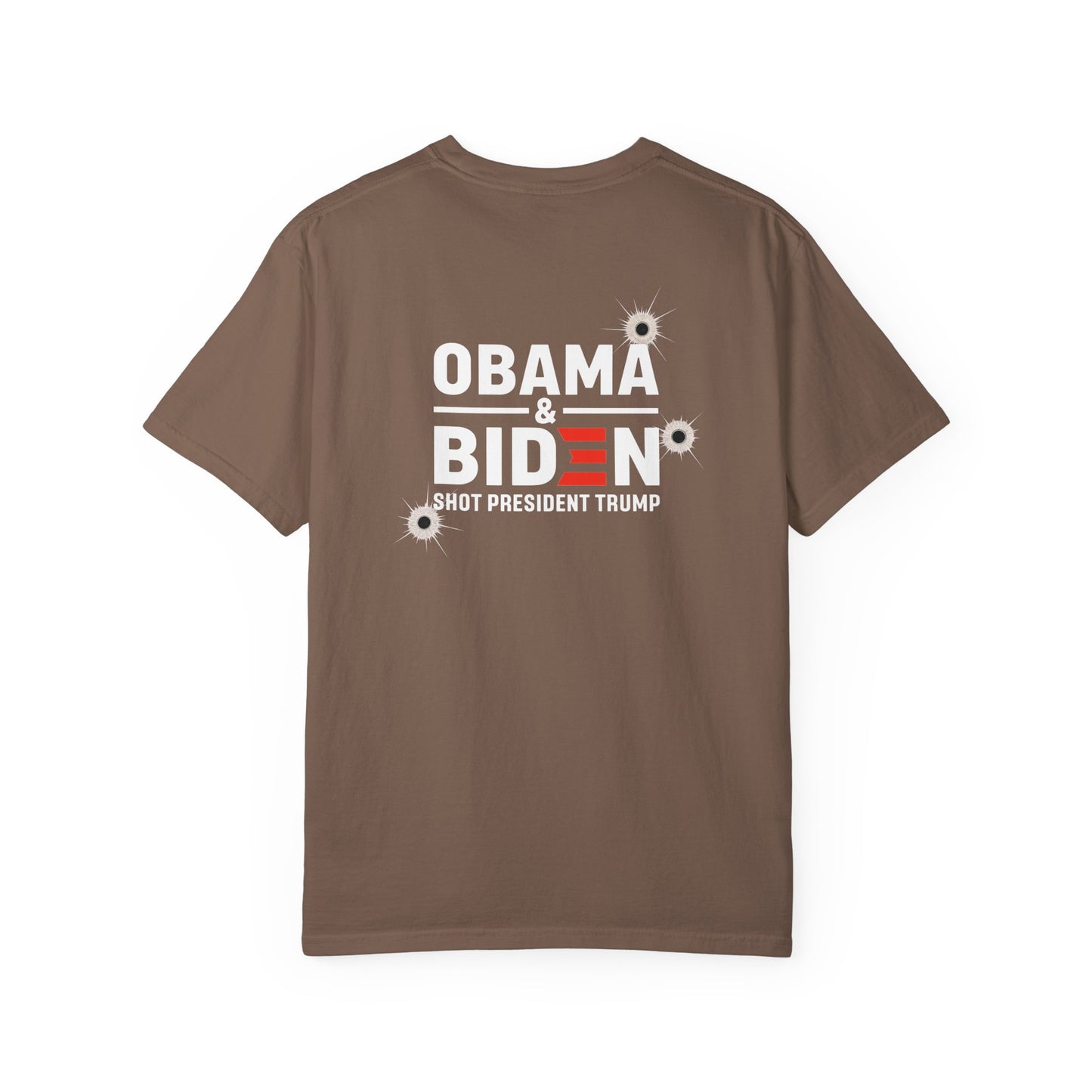 "Obama & Biden Shot President Trump", Unisex Black T-shirt