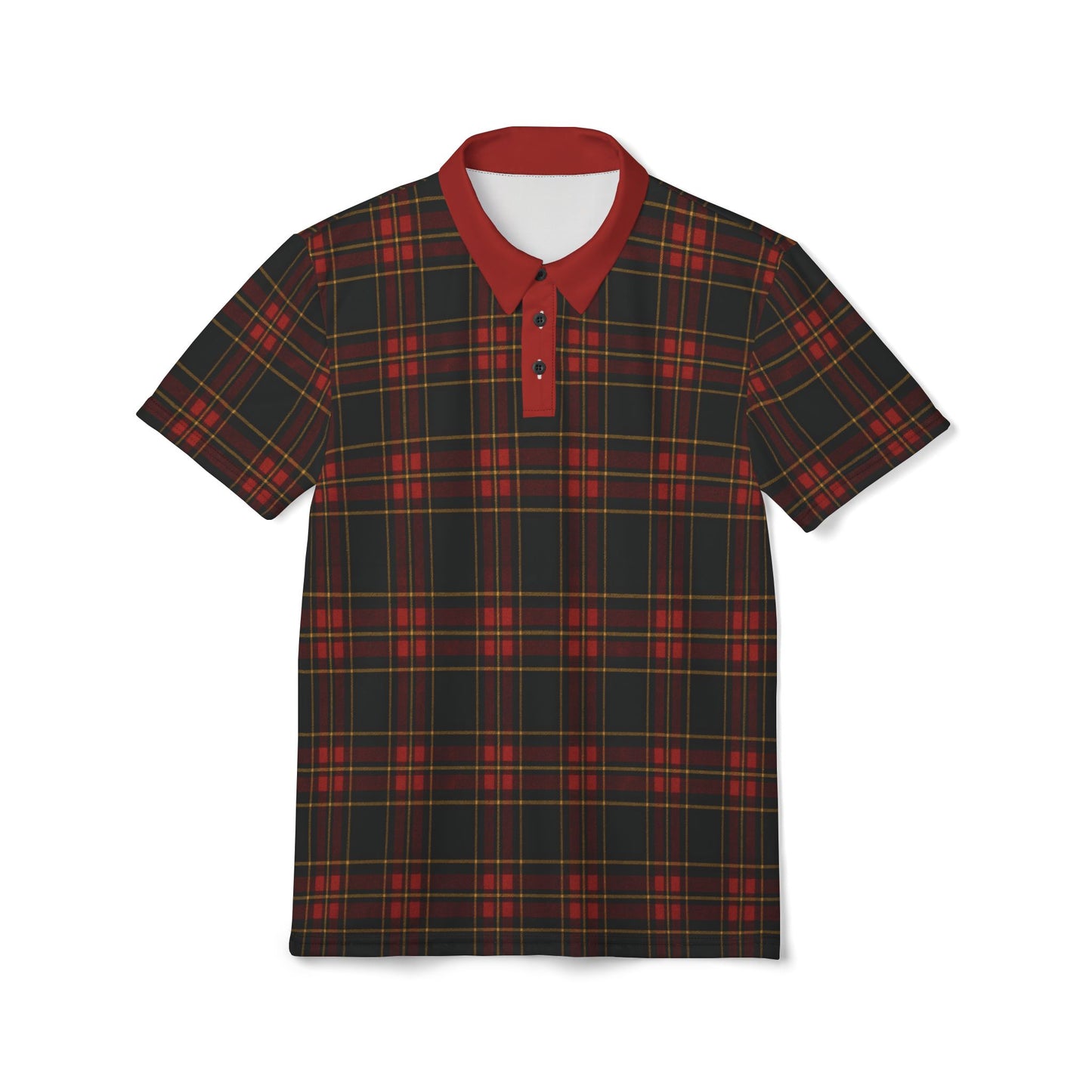 "Kilmor Gallóglach Tartan", Unisex Polo Shirt (Gallóglach Red Collar)