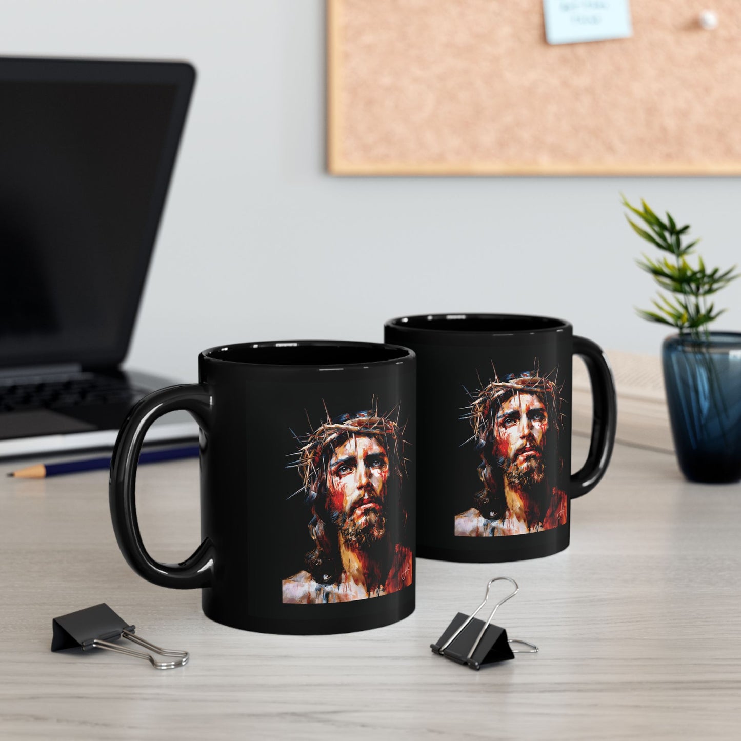 "Crown of Thorns", Black Mug (11oz & 15oz)