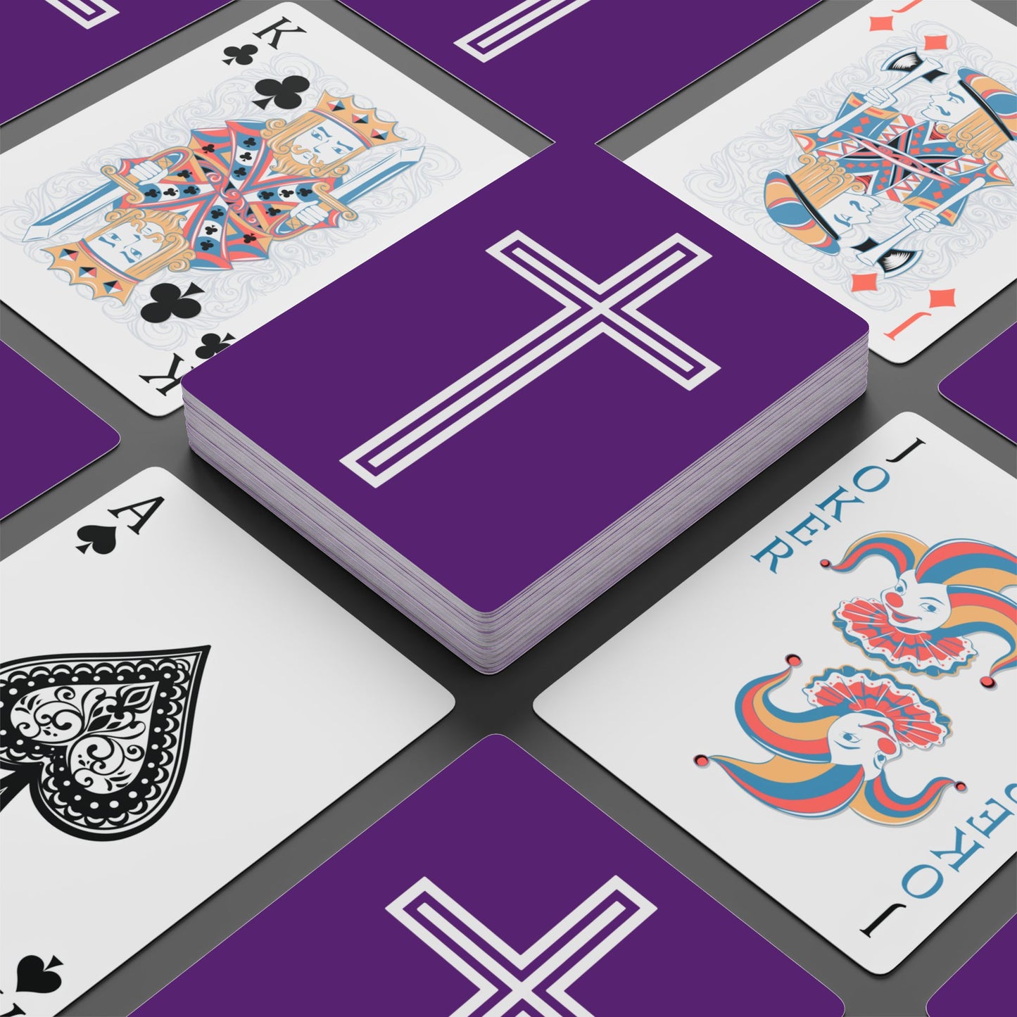 "A Simple Cross", Chrsitian Playing Cards (Vesper Violet)