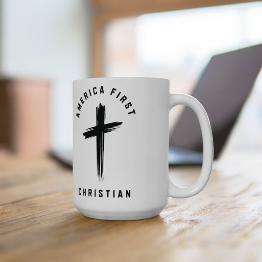 "America First Christian" #05, White Mug (11oz & 15oz)