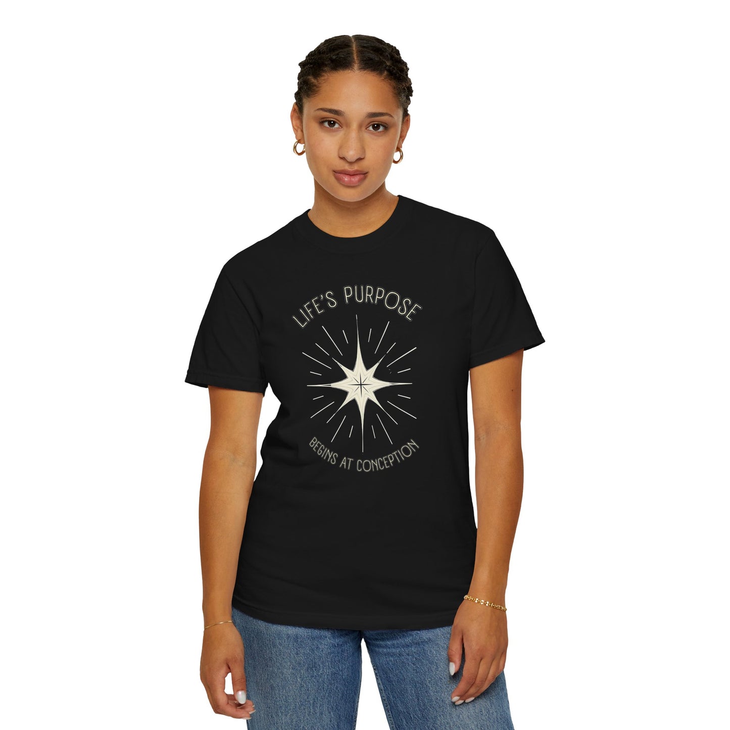 "Life's Purpose Begins at Conception", Unisex T-shirt