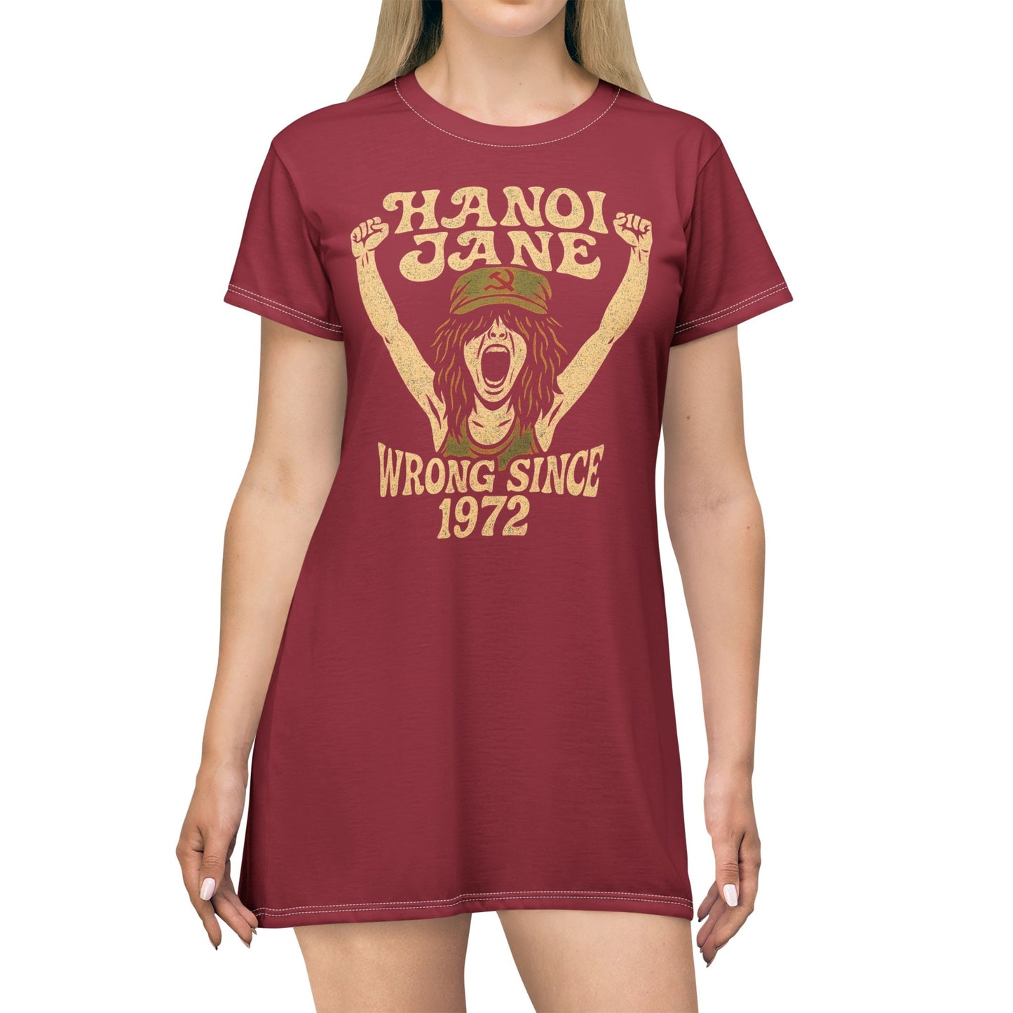 "Hanoi Jane", T-Shirt Dress (Harvard Crimson)