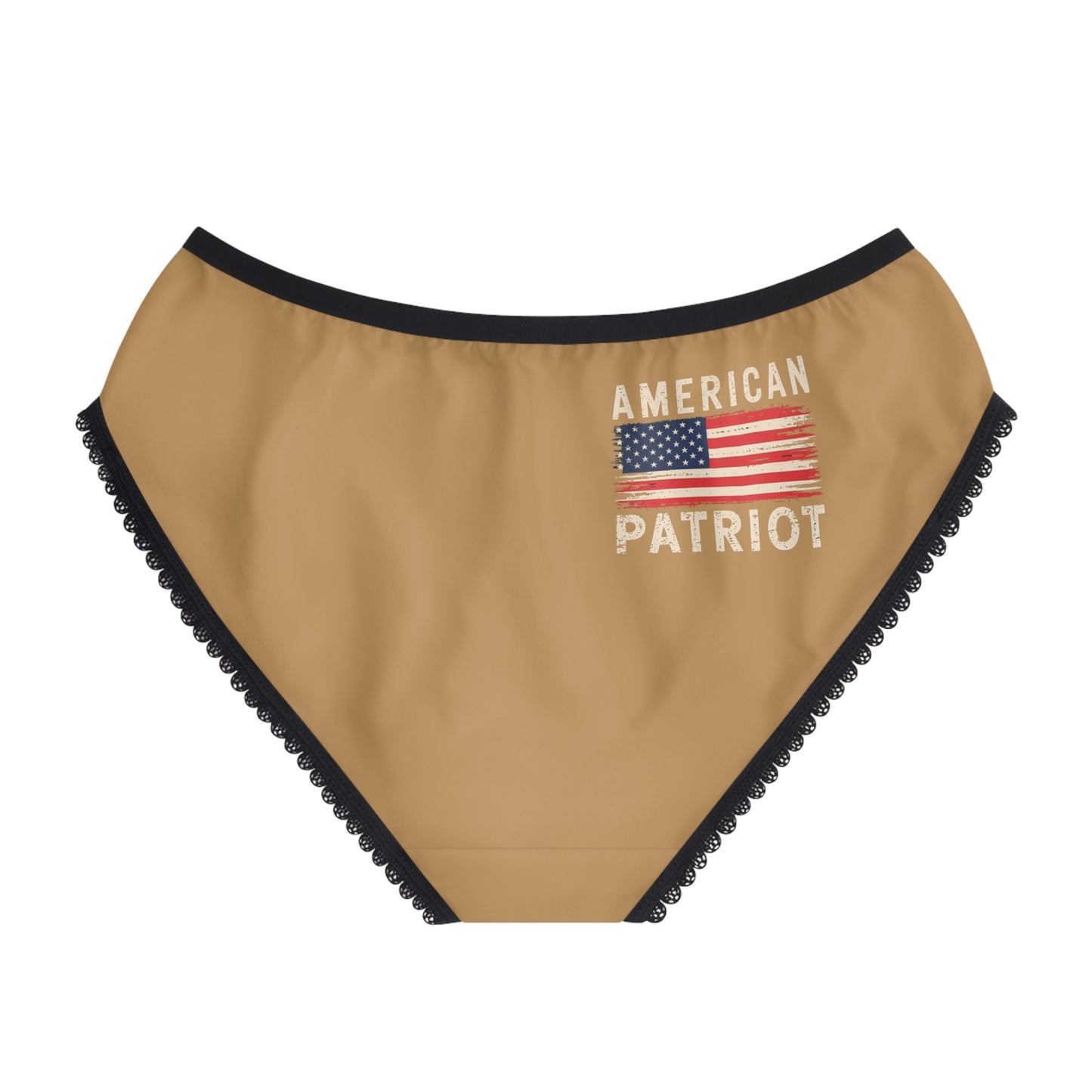 "American Patriot" with Flag #02, Women's Briefs (Vintage Orange)