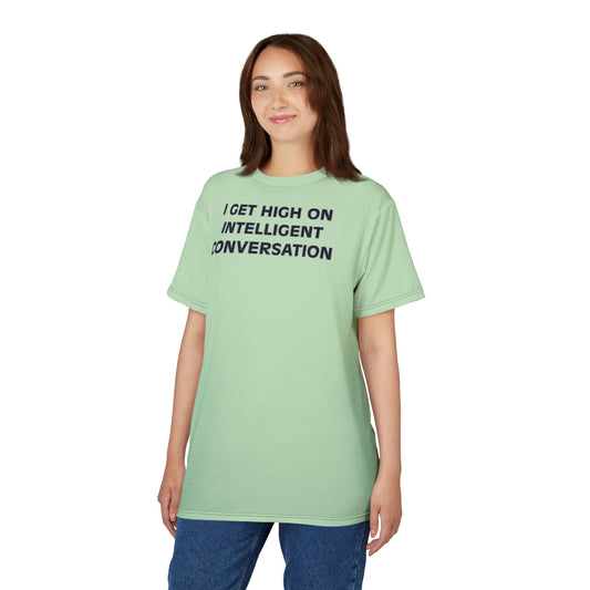 "Intelligent Conversation", Unisex T-shirt (Mint Gloss)
