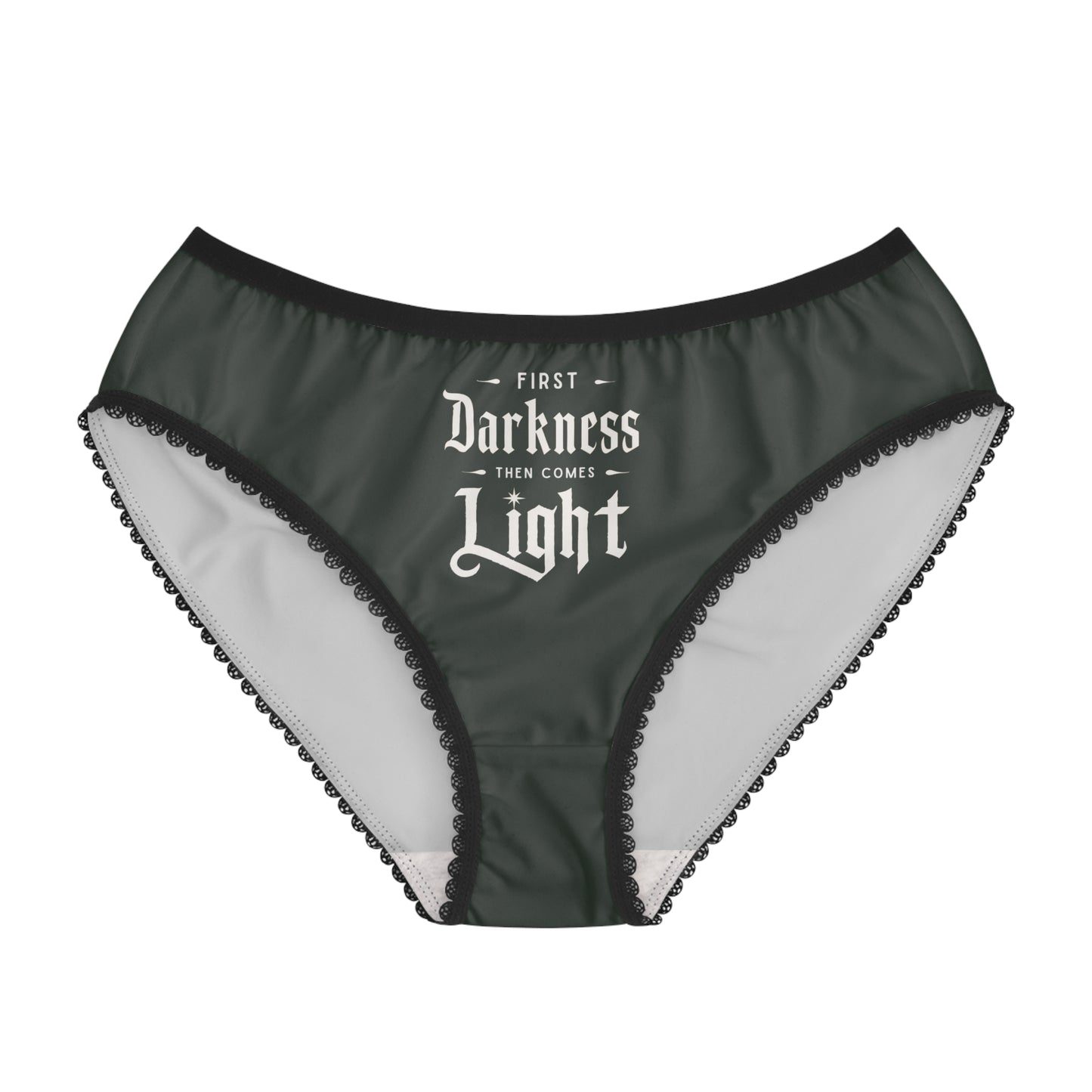 "First Darkness Then Comes Light" #02, Women's Briefs (Hail Cloud Grey)