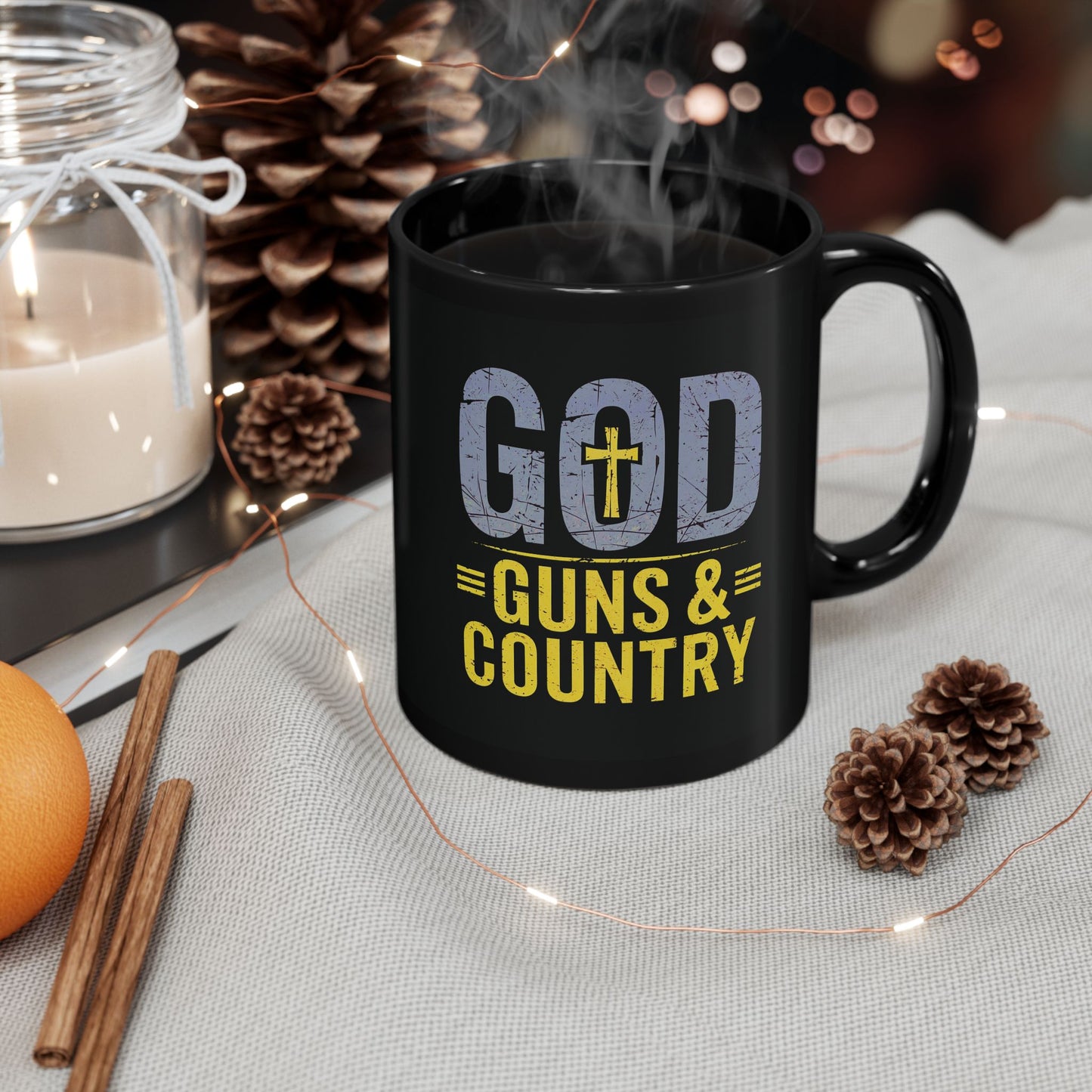 "God, Guns & Country" #01, Black Mug (11oz & 15oz)
