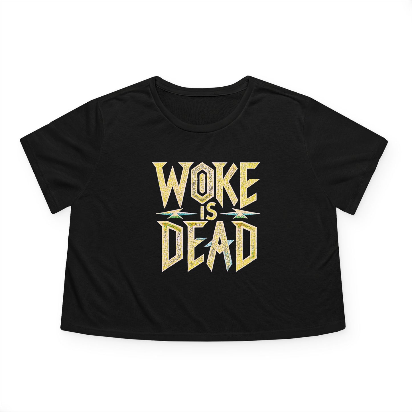 "Woke is Dead", Women's Flowy Cropped Tee