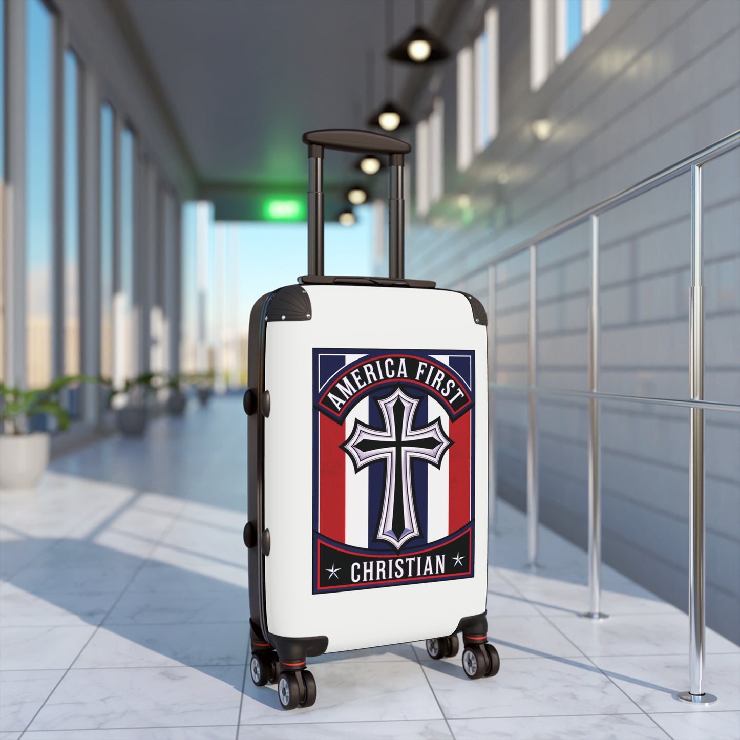 "America First Christian" Wall Art #11 Suitcases (Alabaster White)