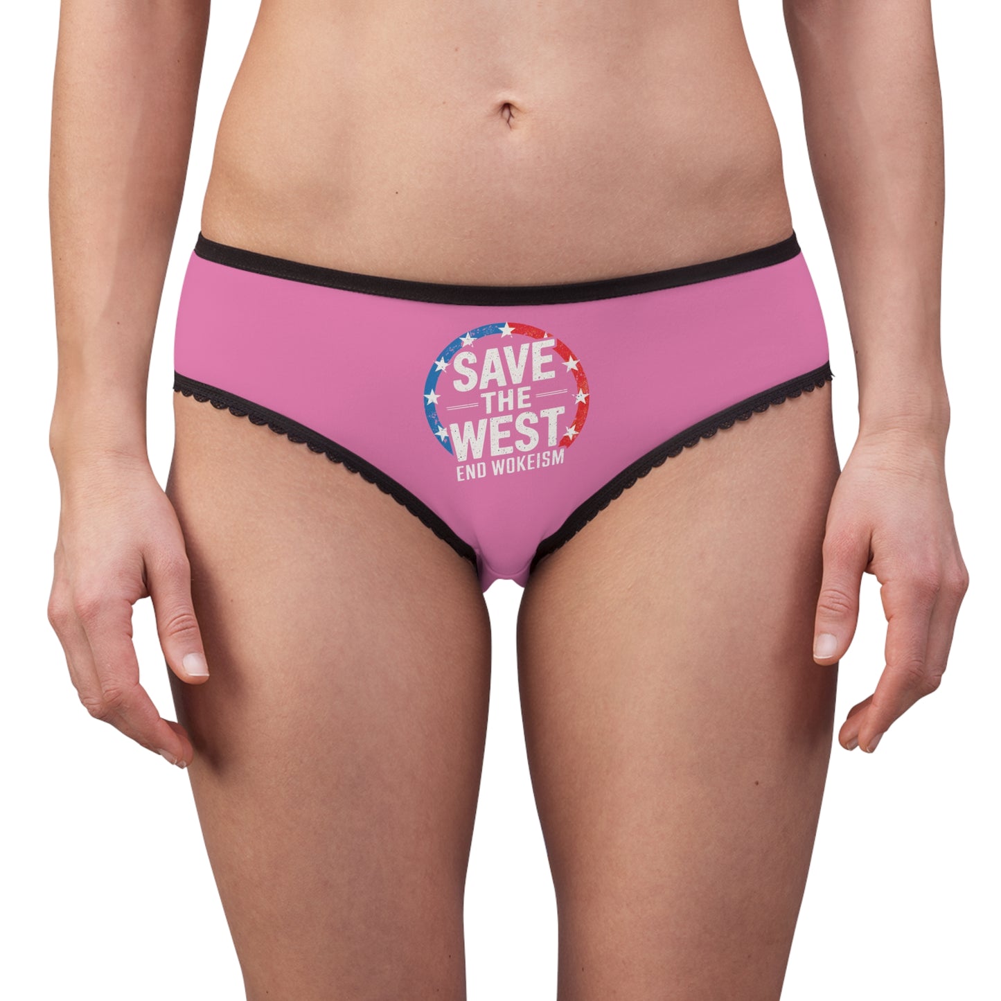 "Save the West - End Wokeism", Women's Briefs (Persian Pink)