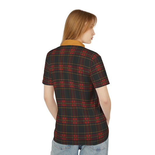 "Kilmor Gallóglach Tartan", Unisex Polo Shirt (Gallóglach Yellow Collar)