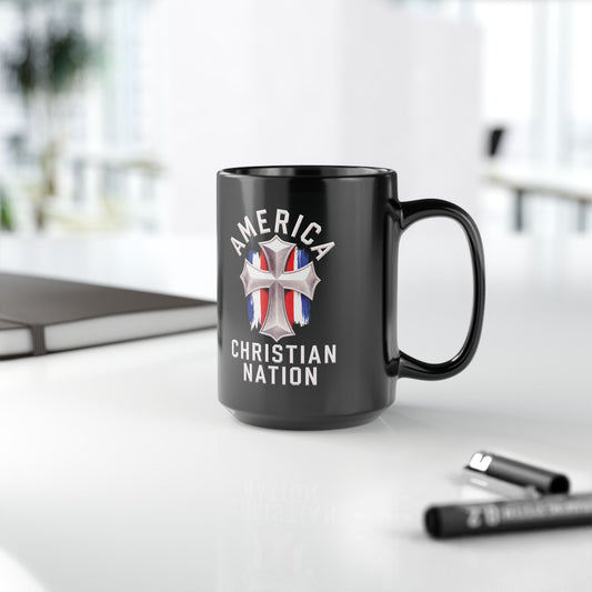 "America - Christian Nation" #01, Black Mug (11oz & 15oz)