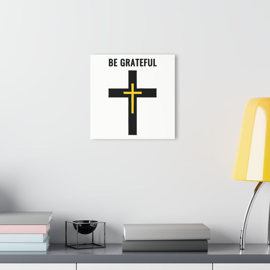"Be Grateful", Acrylic Wall Prints (French Cleat Hanging) (Pure White)