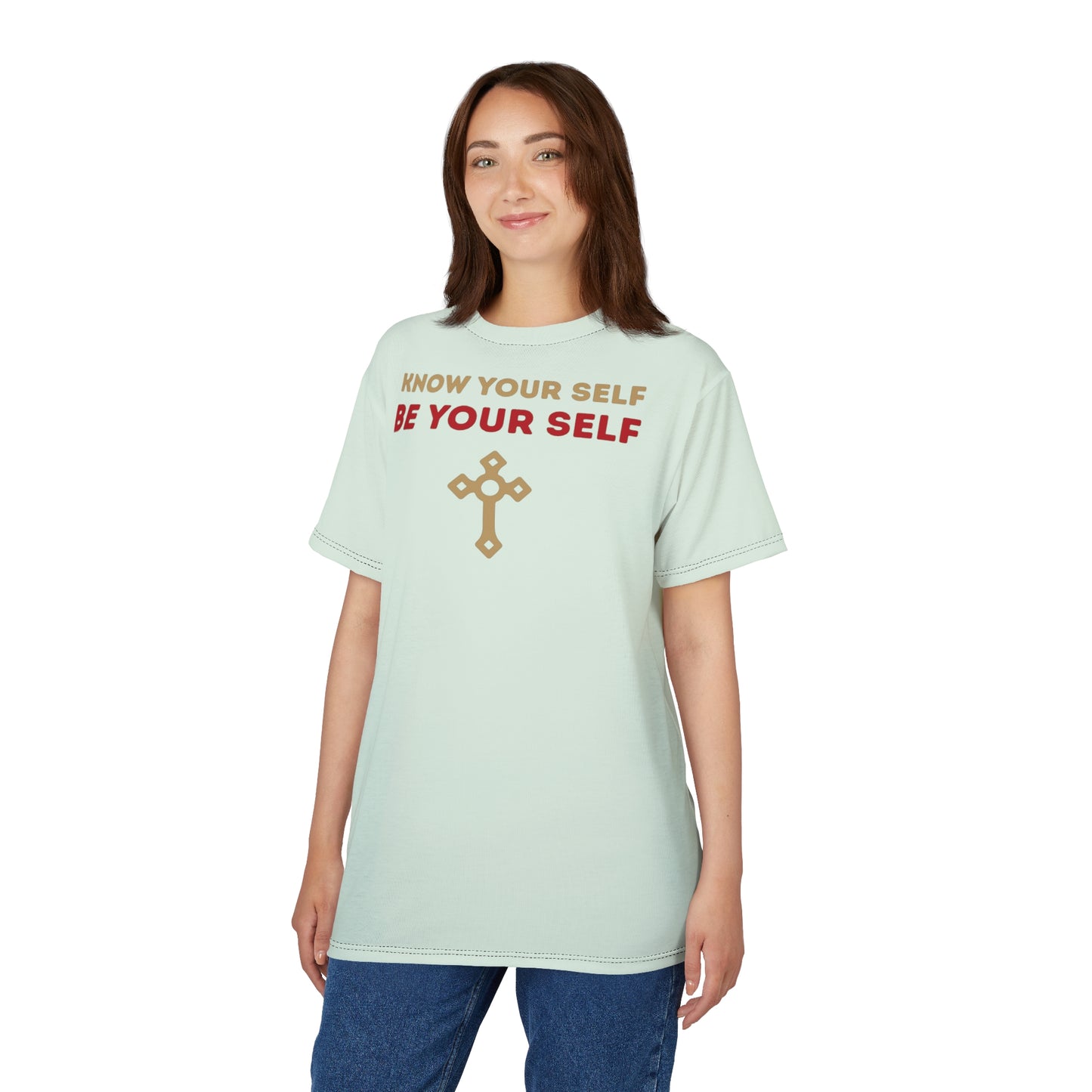 "Know Your Self", Unisex T-shirt (Spring Mint)
