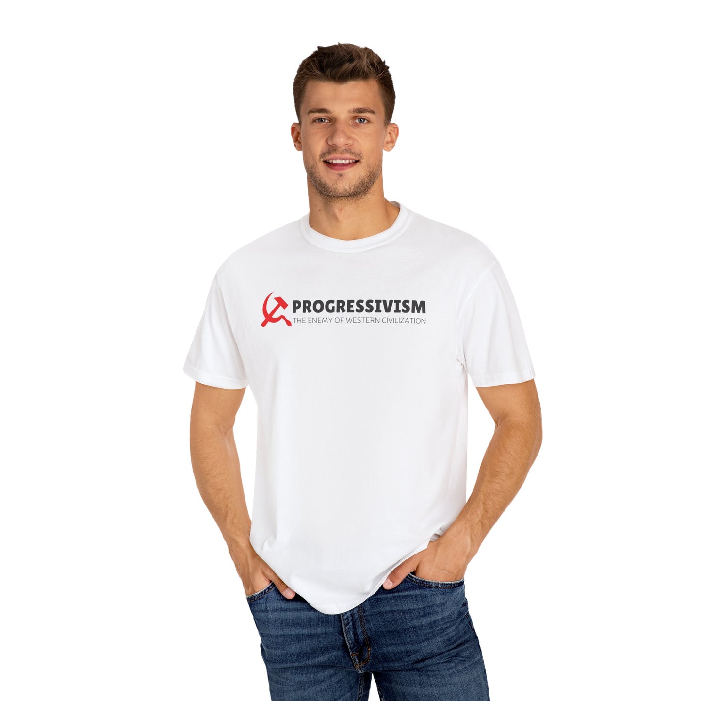 "Progressivism - Enemy of Western Civilization", Unisex T-shirt (Light Colors)