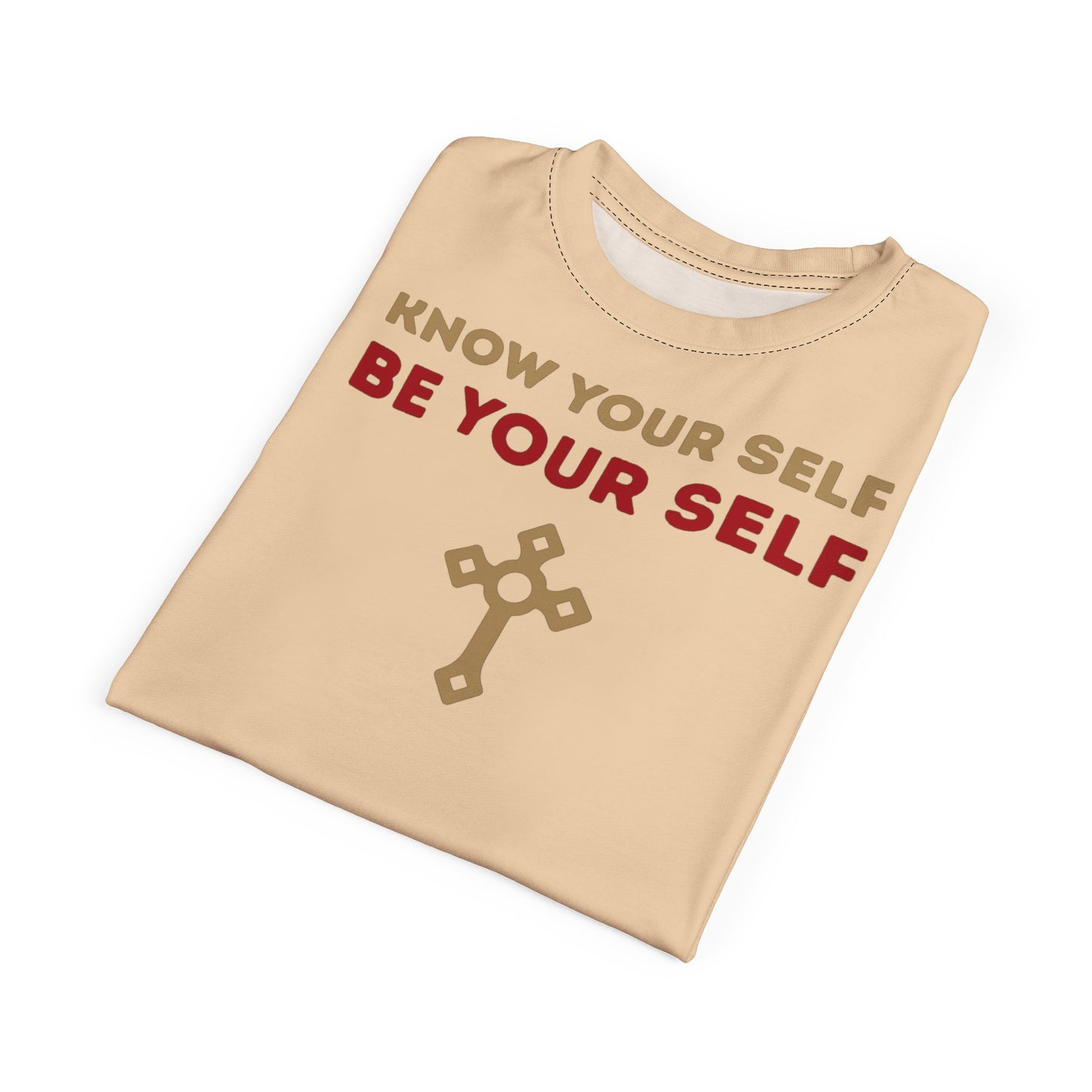 "Know Your Self", Unisex T-shirt (Cantaloupe Cream)