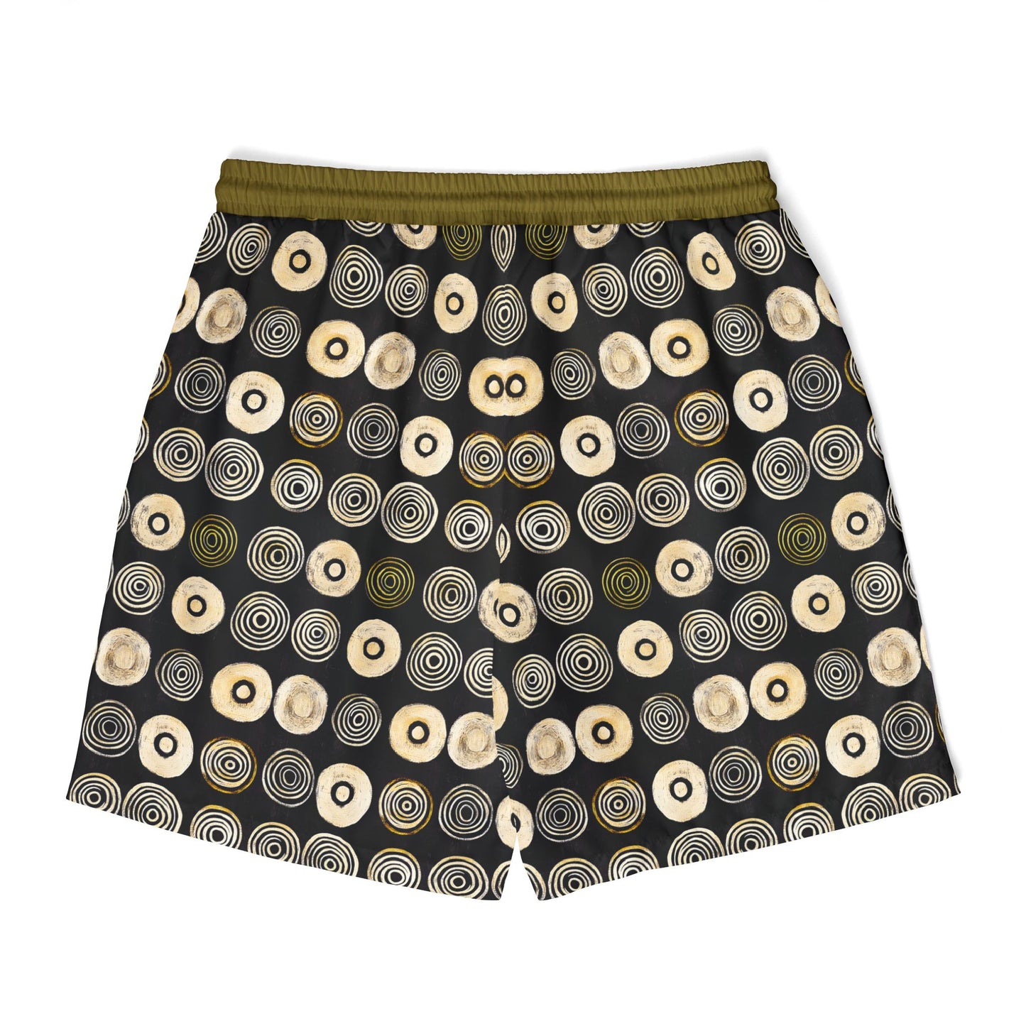 "Punk Polka", Swim Shorts (Soft Fig Green Waistband)