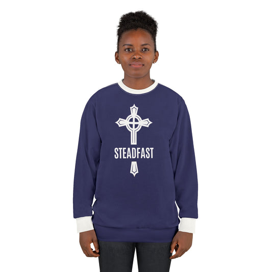 "Steadfast Cross", Unisex Sweatshirt (Midnight Blue)