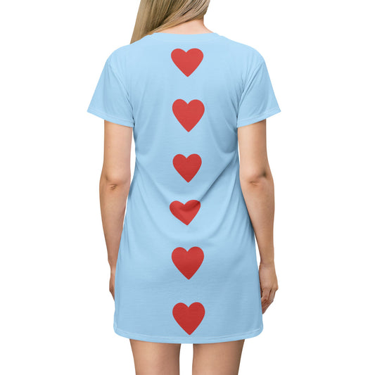 "Big Heart", T-Shirt Dress (Boy Blue)