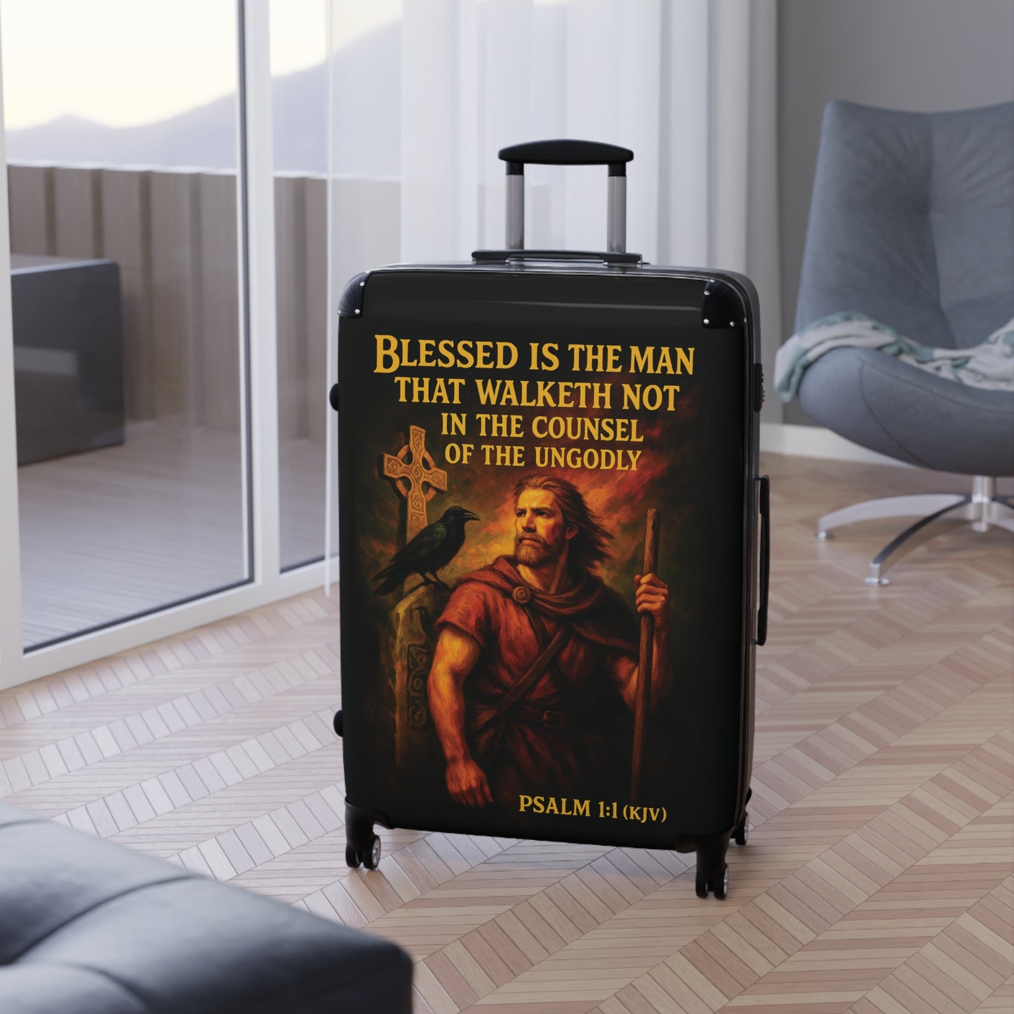 "Psalm 1:1 (KJV), Suitcases (Void Black)