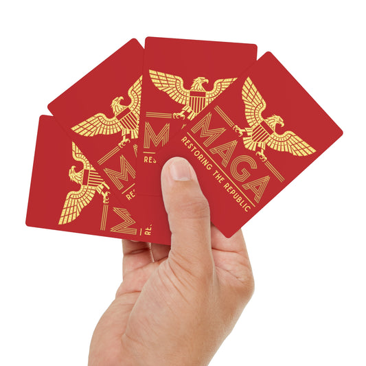 "MAGA - Restoring the Republic", Political Playing Cards (Venetian Red)