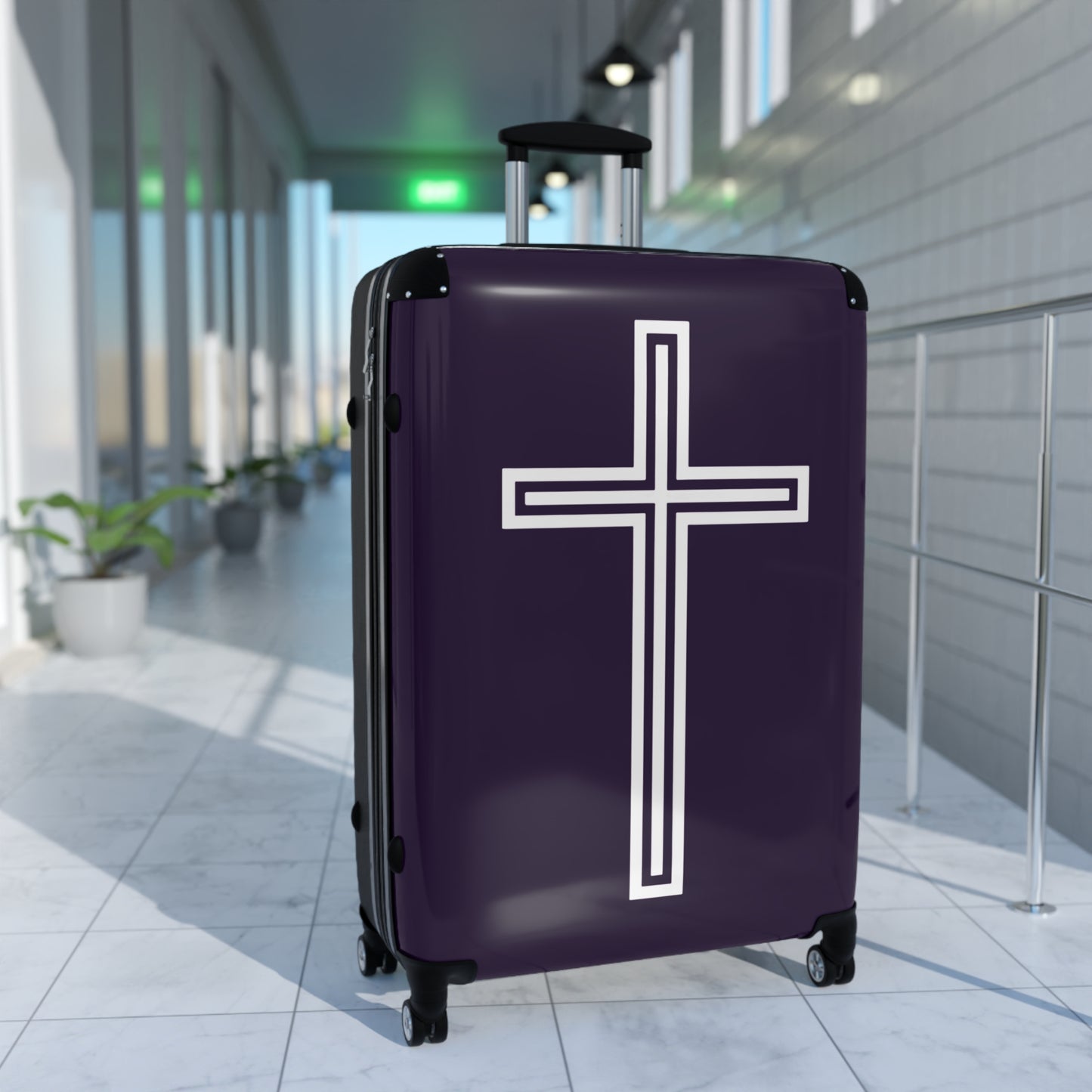"A Simple Cross" Suitcases (Academic Purple)