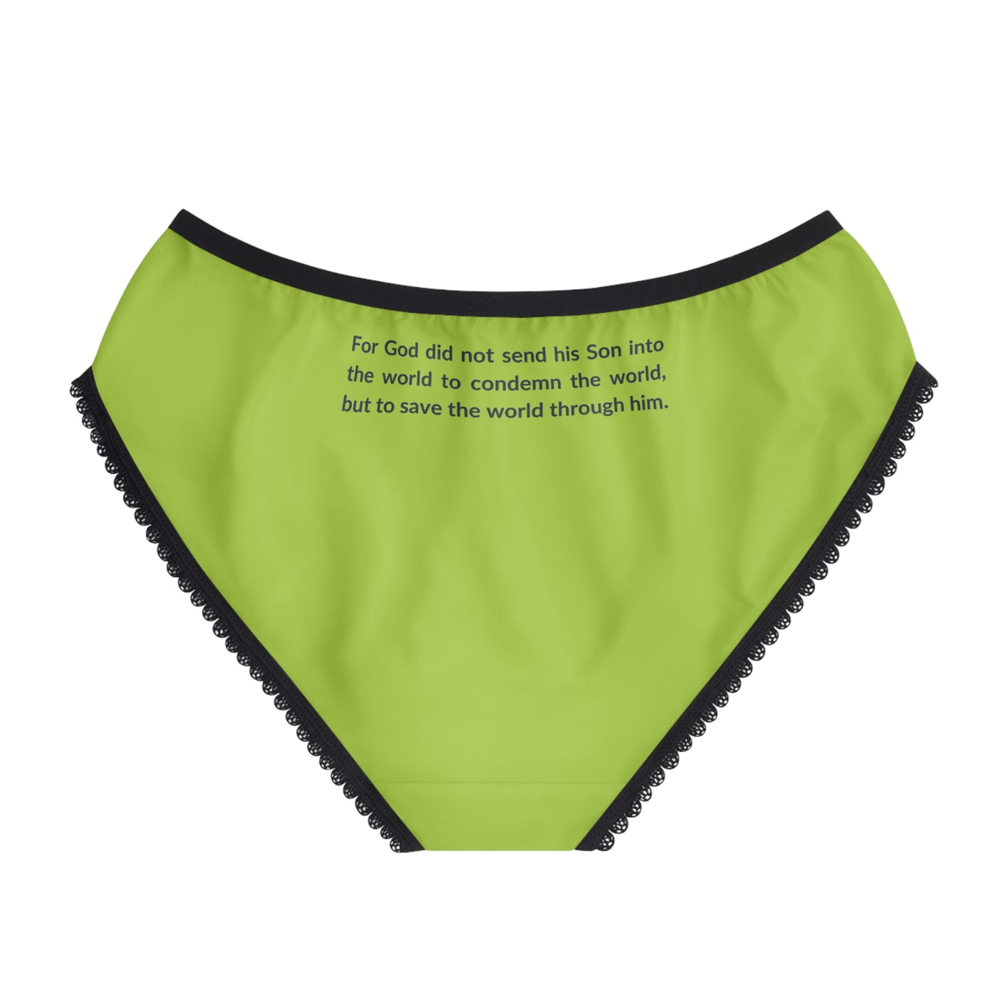 "Good News - John 3:17", Women's Briefs (Light Chartreuse)