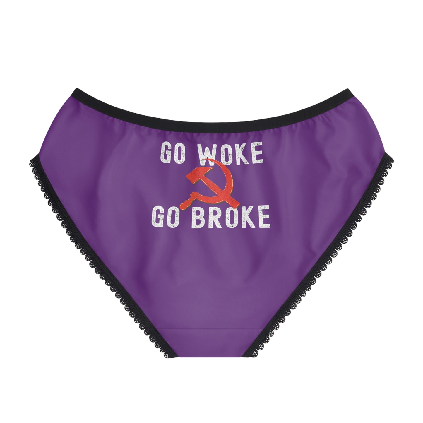 "Go Woke Go Broke (Communist)", Women's Briefs (Vesper Violet)