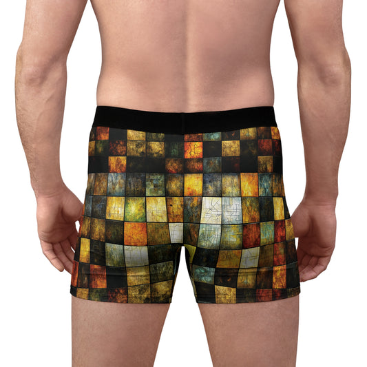 "Wood Block Pattern" #01, Men's Boxer Briefs