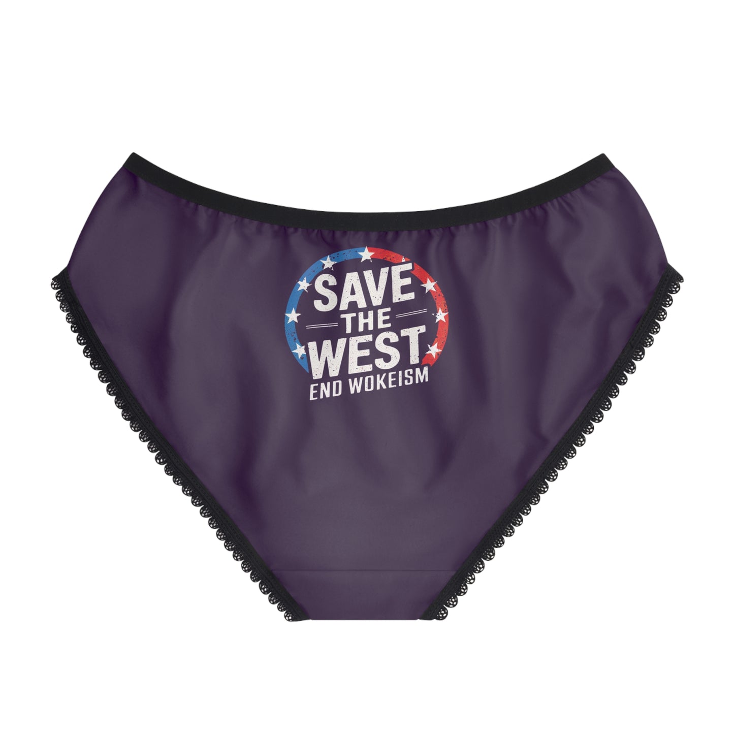 "Save the West - End Wokeism", Women's Briefs (Imperial Plum)